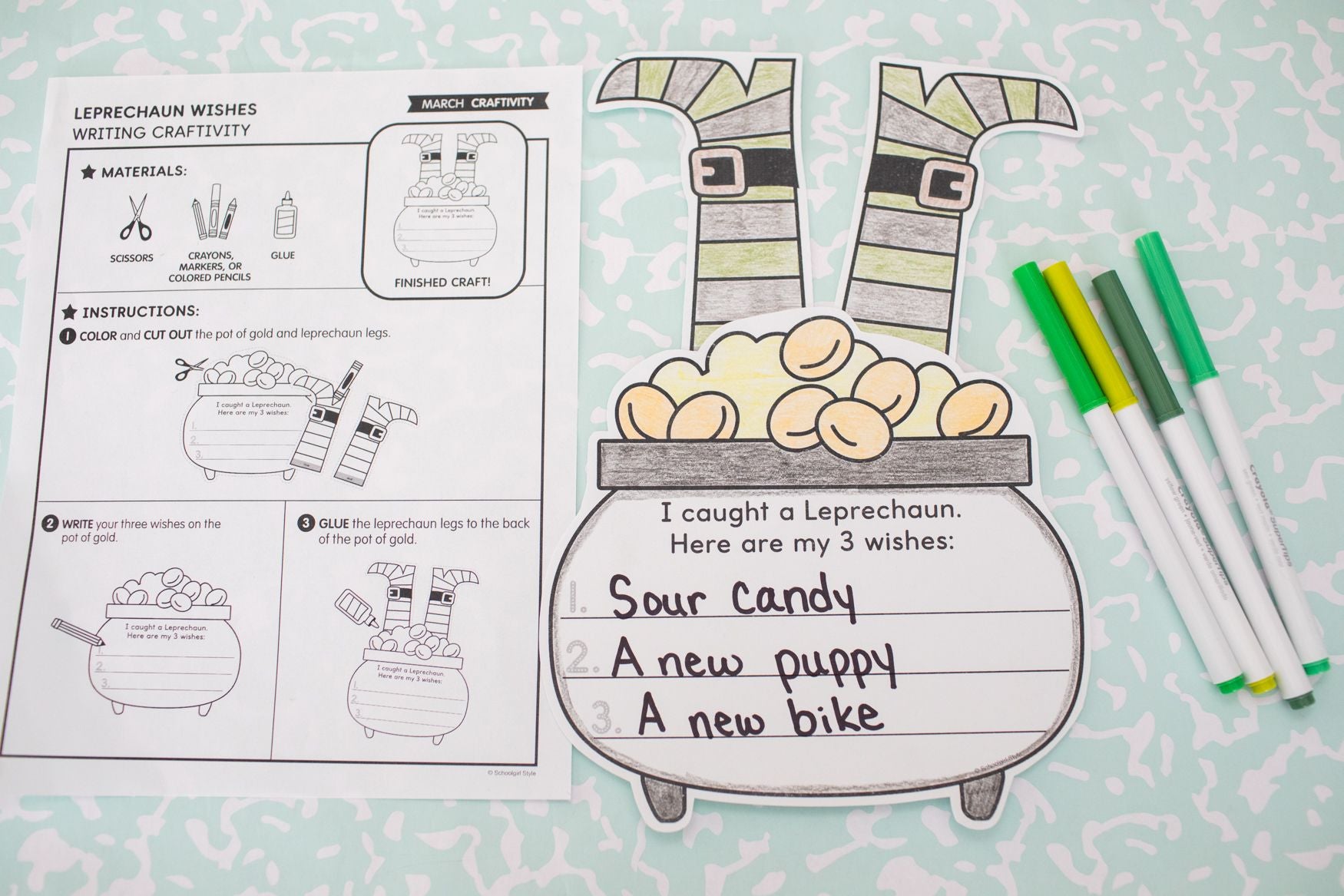 Printable March Leprechaun Wishes Craftivity