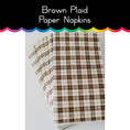 Load image into Gallery viewer, Brown Plaid Paper Napkins
