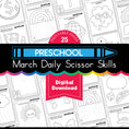 Load image into Gallery viewer, Printable Preschool March Daily Scissor Skills
