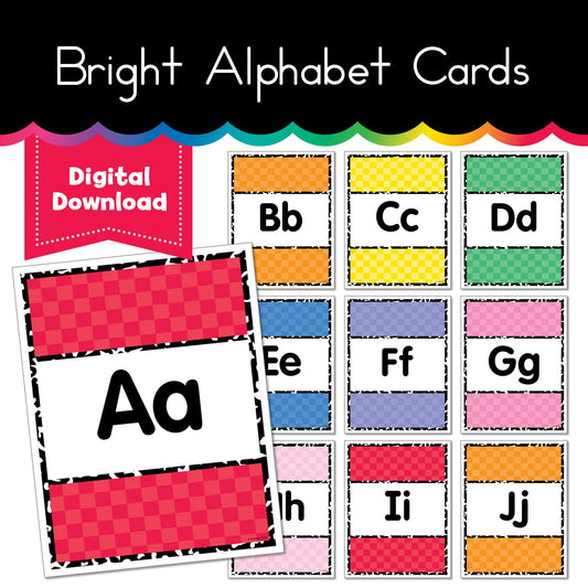 Bright Manuscript Alphabet Cards