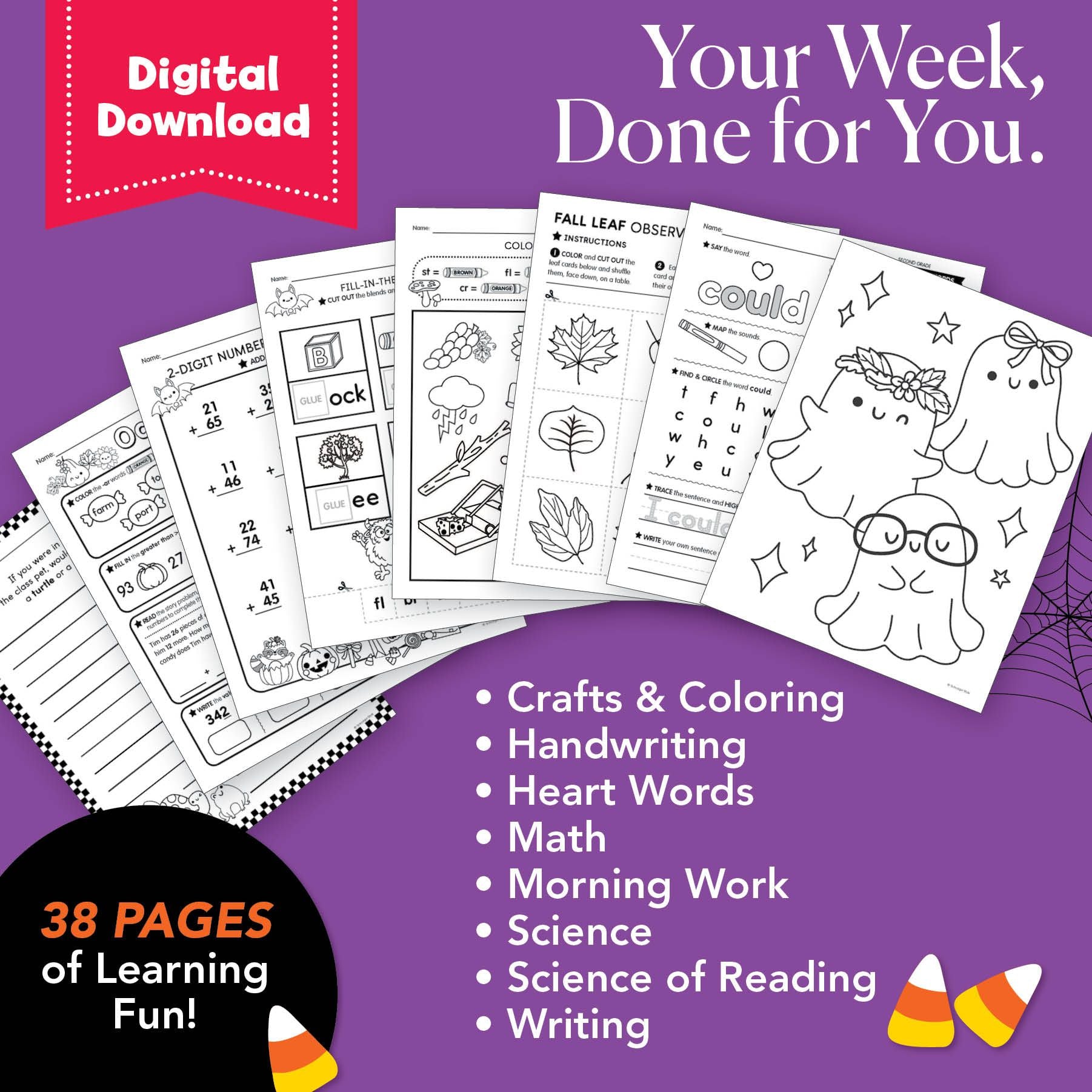 Printable Second Grade October Week 3 Resources