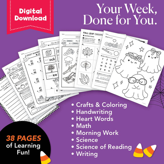 Printable Second Grade October Week 3 Resources