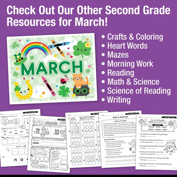Printable Second Grade March Daily Writing Warm Ups