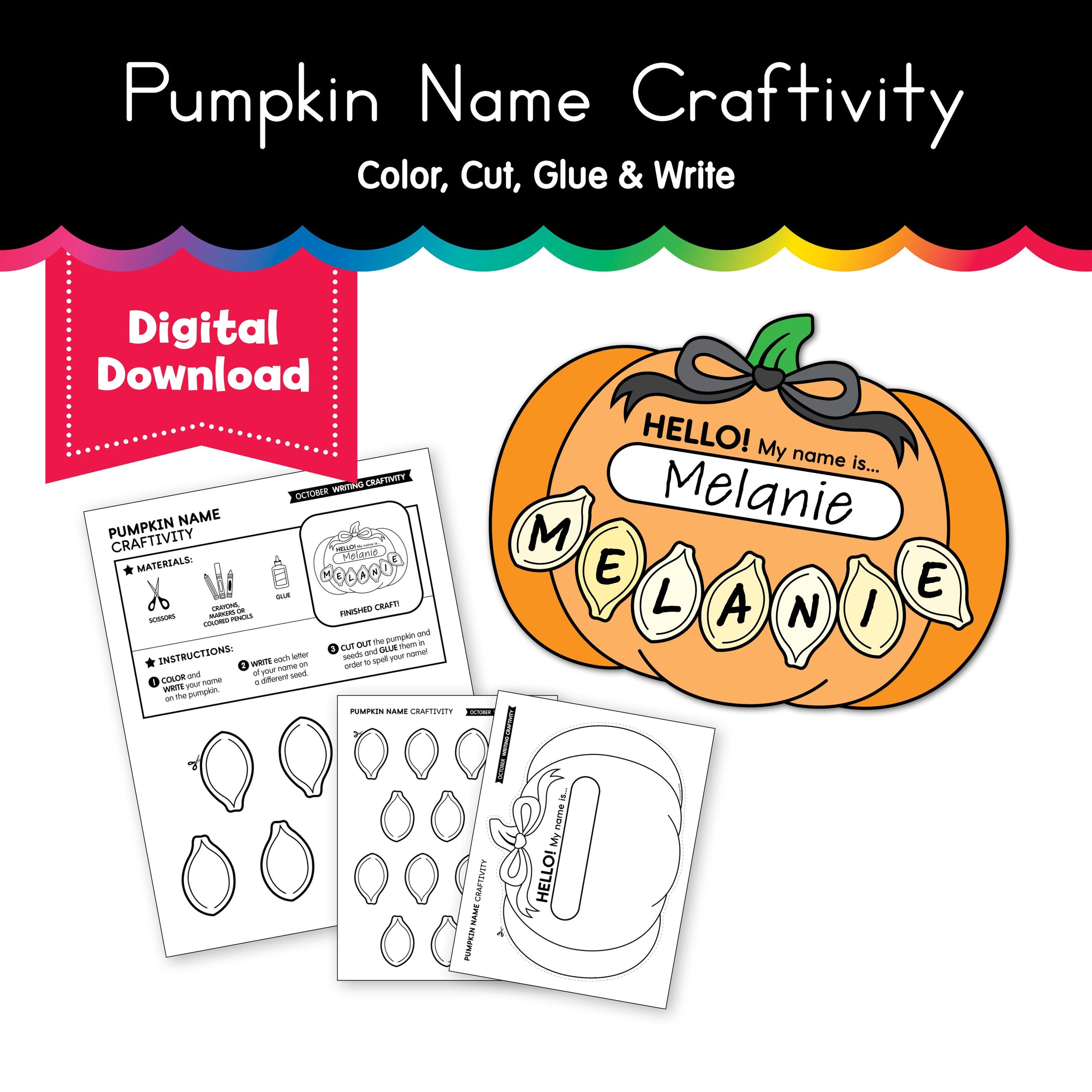Printable Pumpkin Name Craftivity