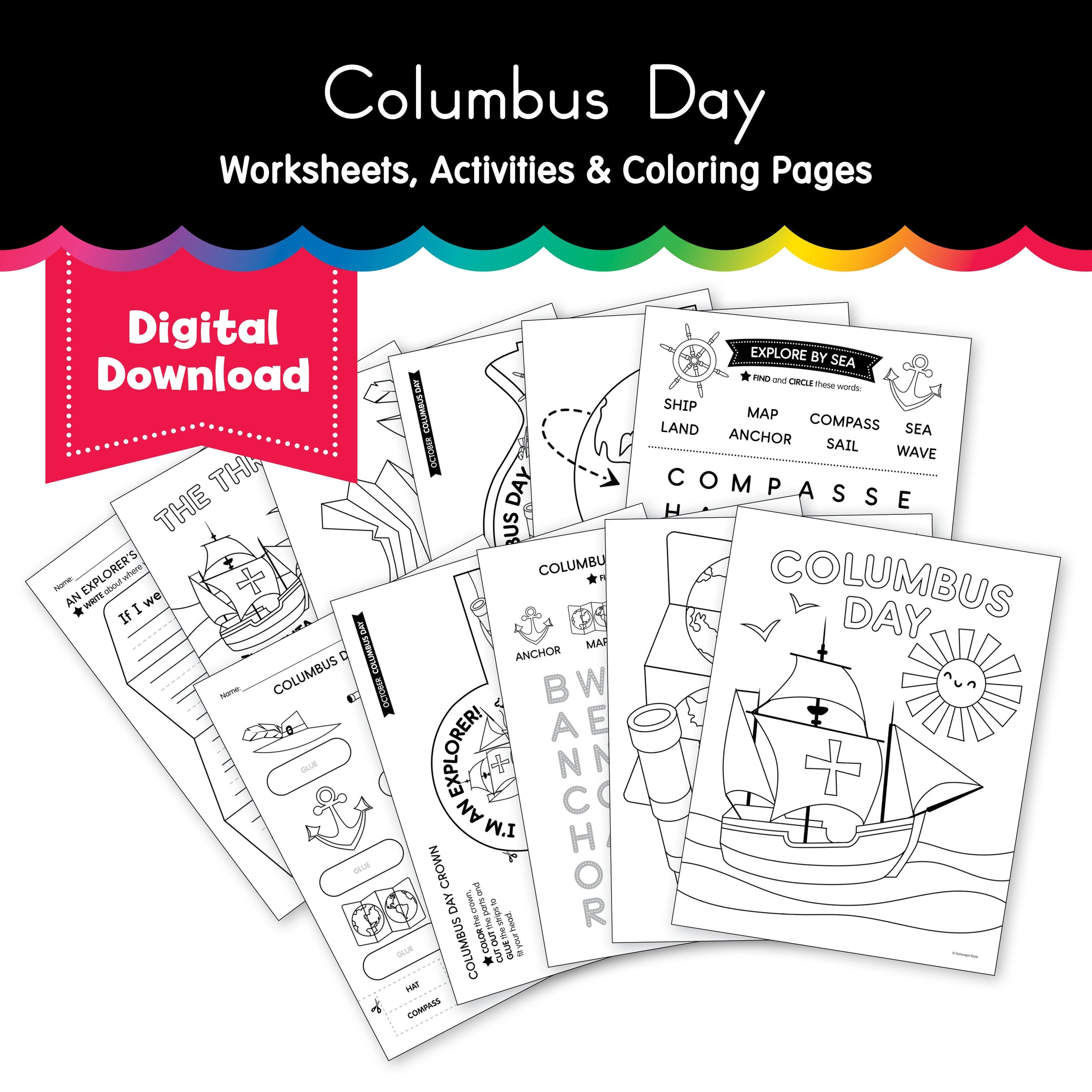 Printable Columbus Day Worksheets Activities and Coloring Pages
