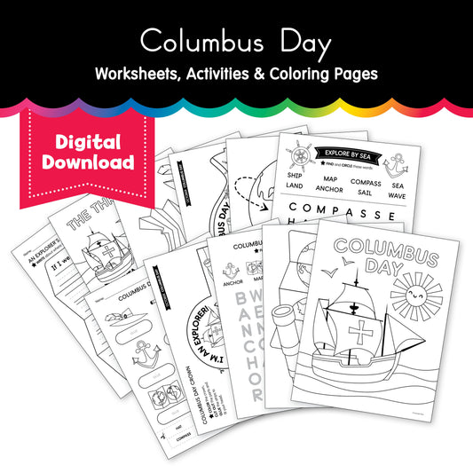 Printable Columbus Day Worksheets Activities and Coloring Pages