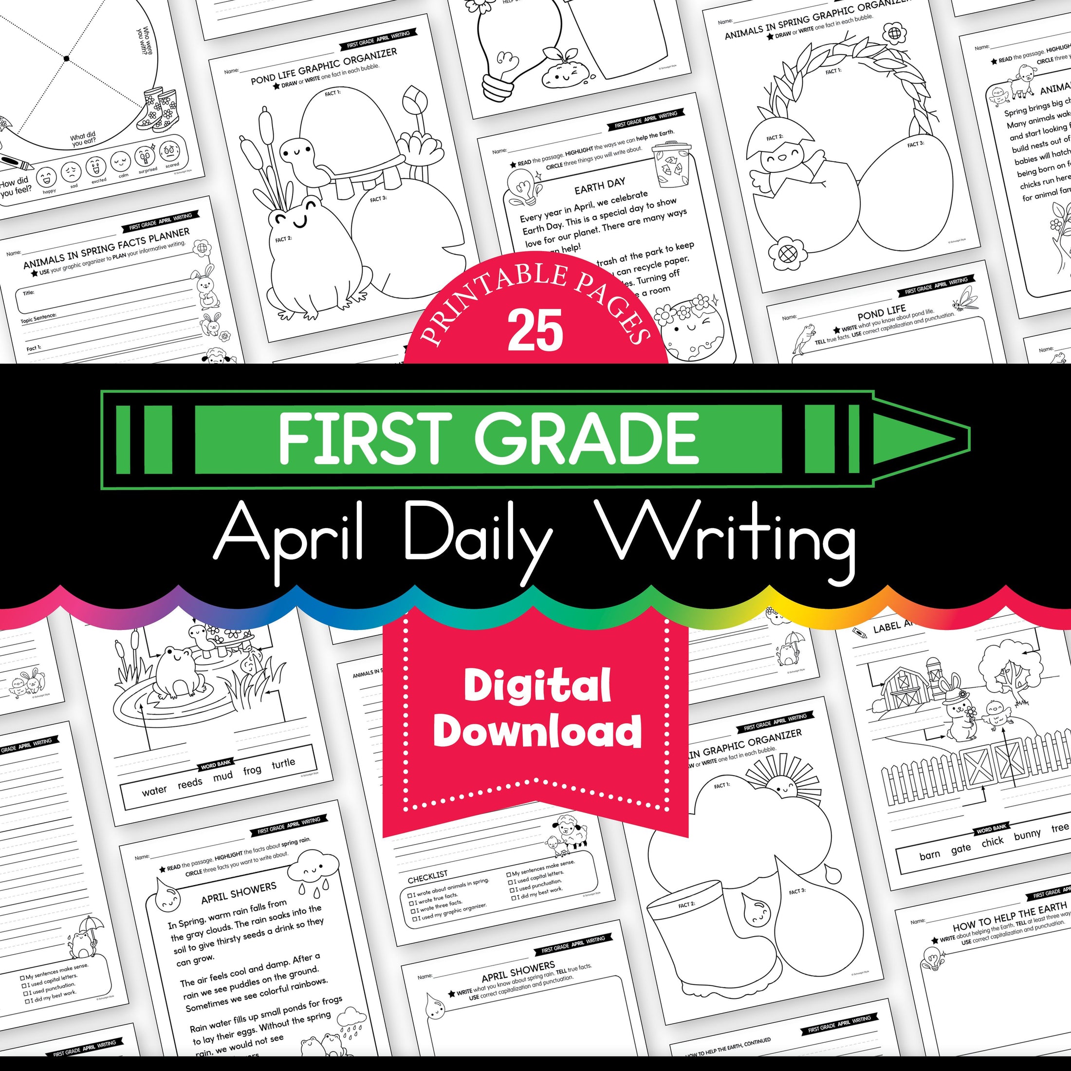 Printable First Grade April Daily Writing