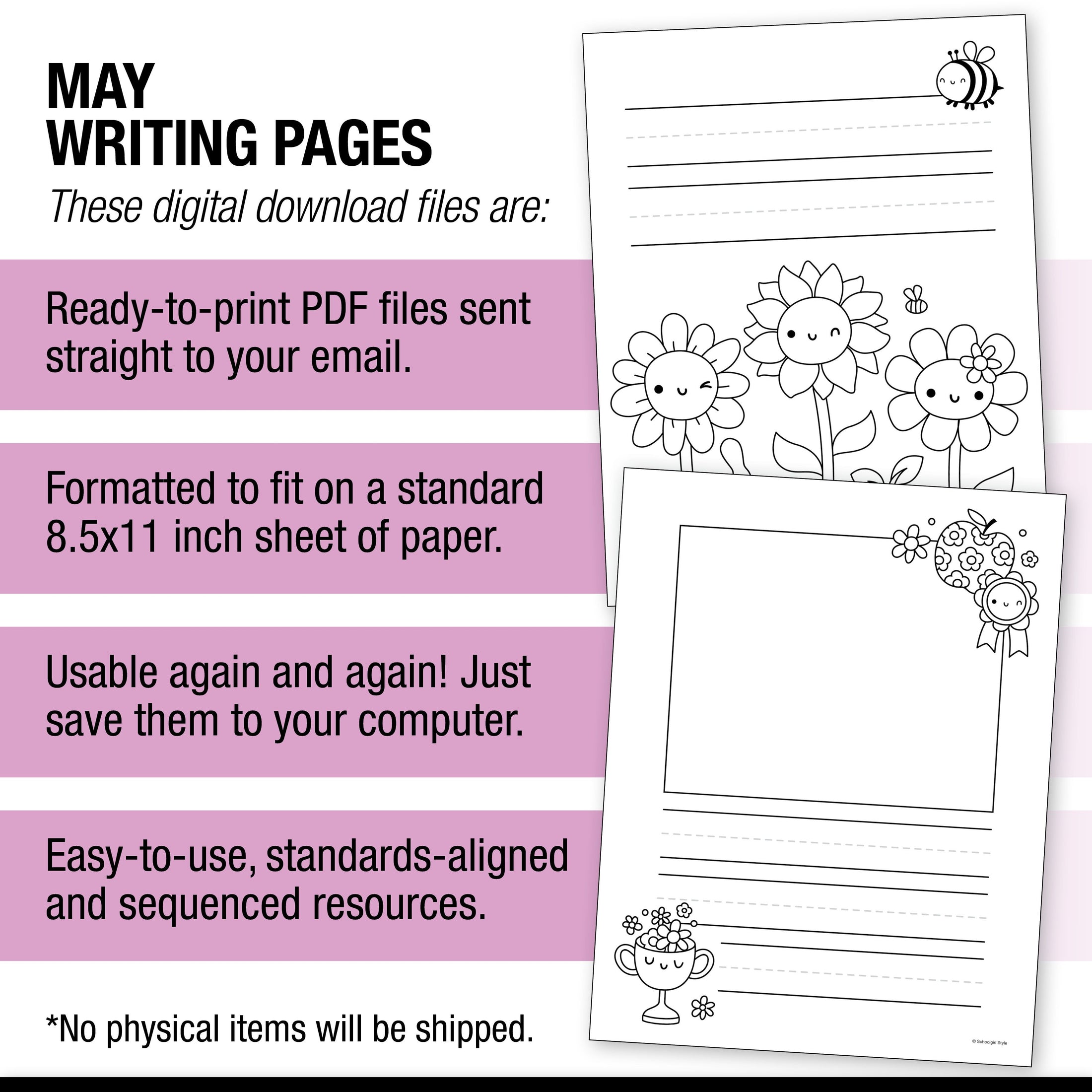 Printable May Writing Pages