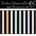 Load image into Gallery viewer, Rainbow Stripes on Black Classroom Rug by Schoolgirl Style
