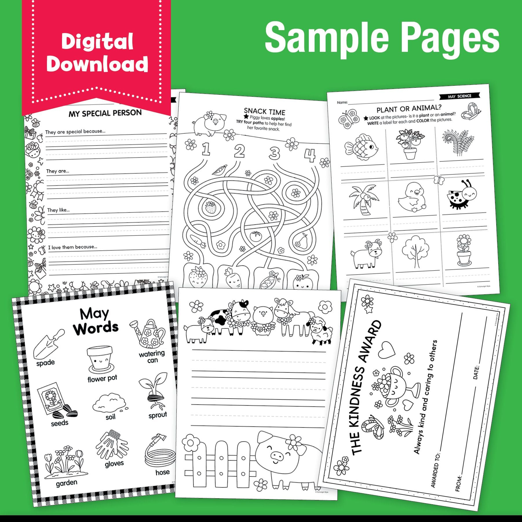 Printable First Grade May Homeschool Curriculum Bundle