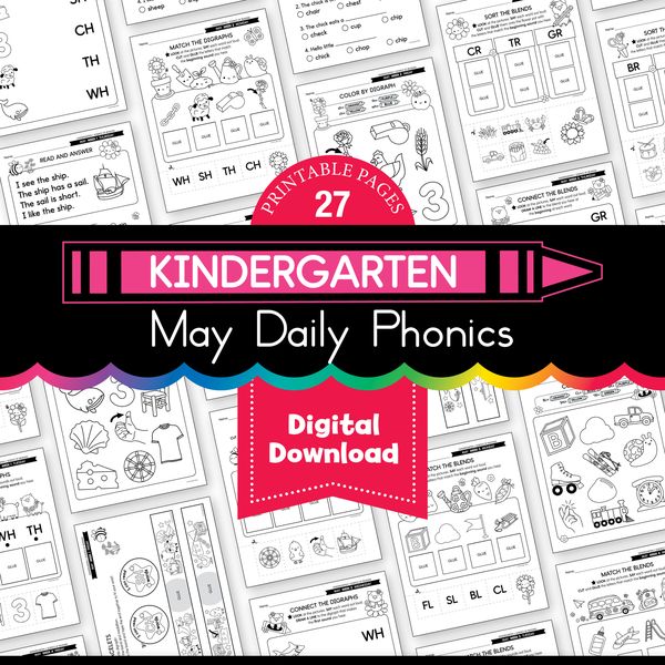 Printable Kindergarten May Daily Phonics