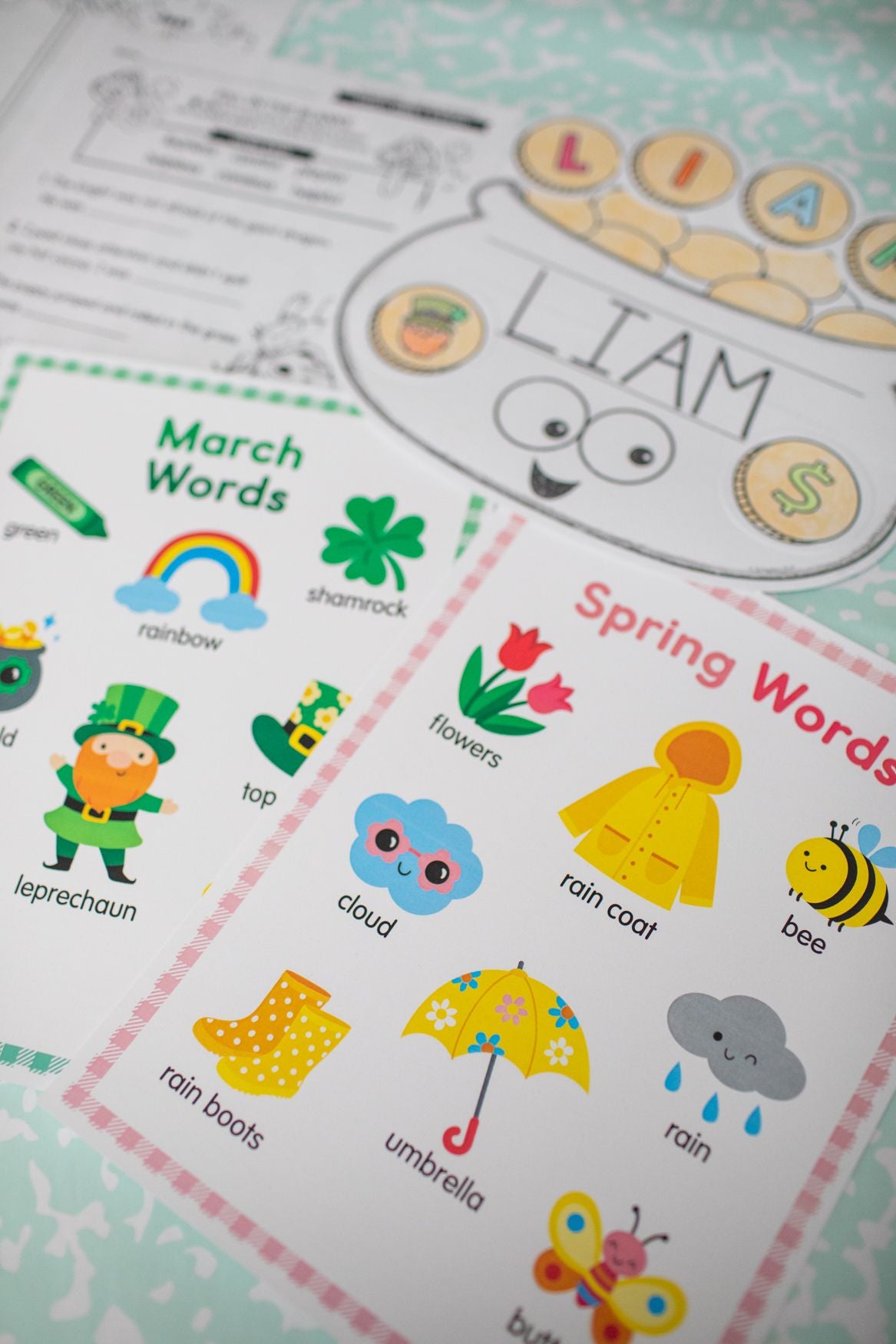 Printable March Words Posters