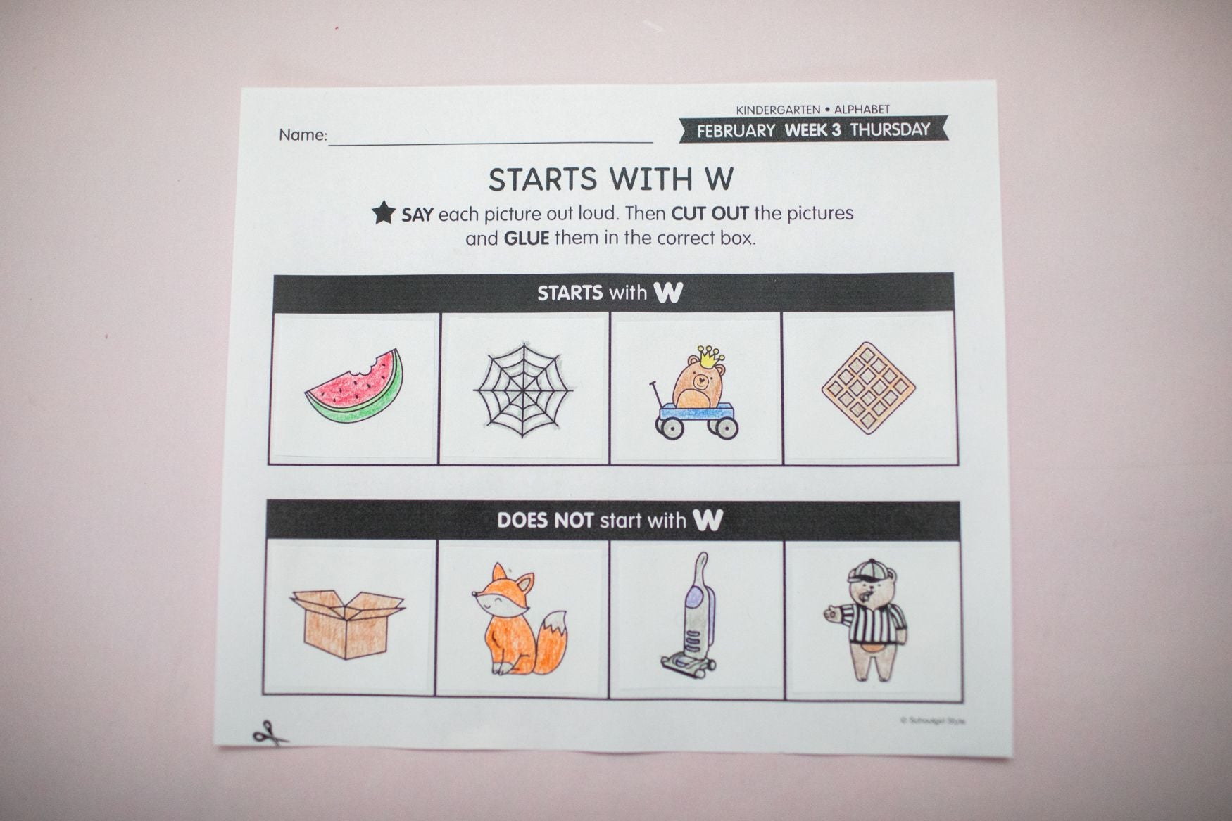 Printable Kindergarten February Daily Alphabet (Q-T)