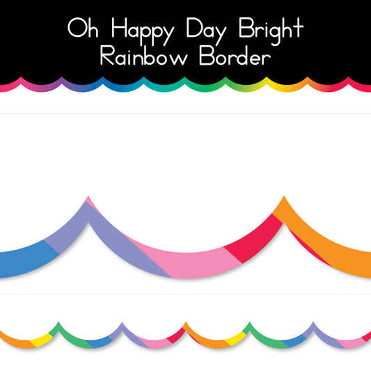 Oh Happy Day Bright Rainbow Border