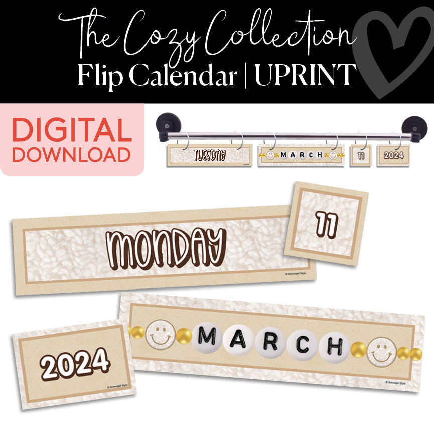 Neutral Flip Calendar Printable Resource