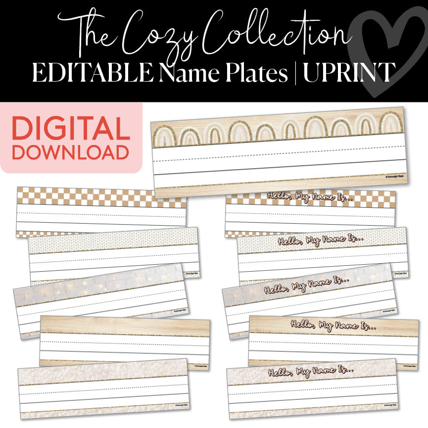 Neutral Name Plates Printable Resource 