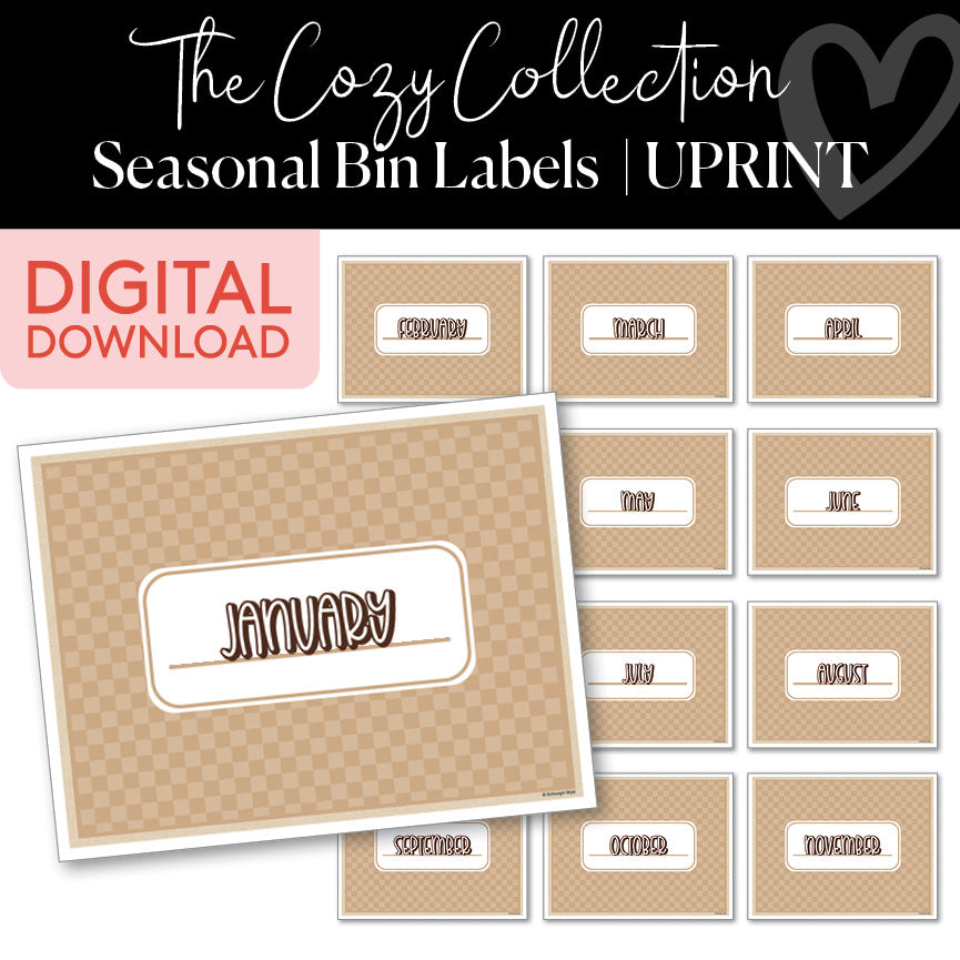 Neutral Seasonal Bins Printable Resource 