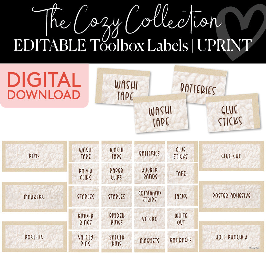 Neutral Tool Box Labels Printable Resource 