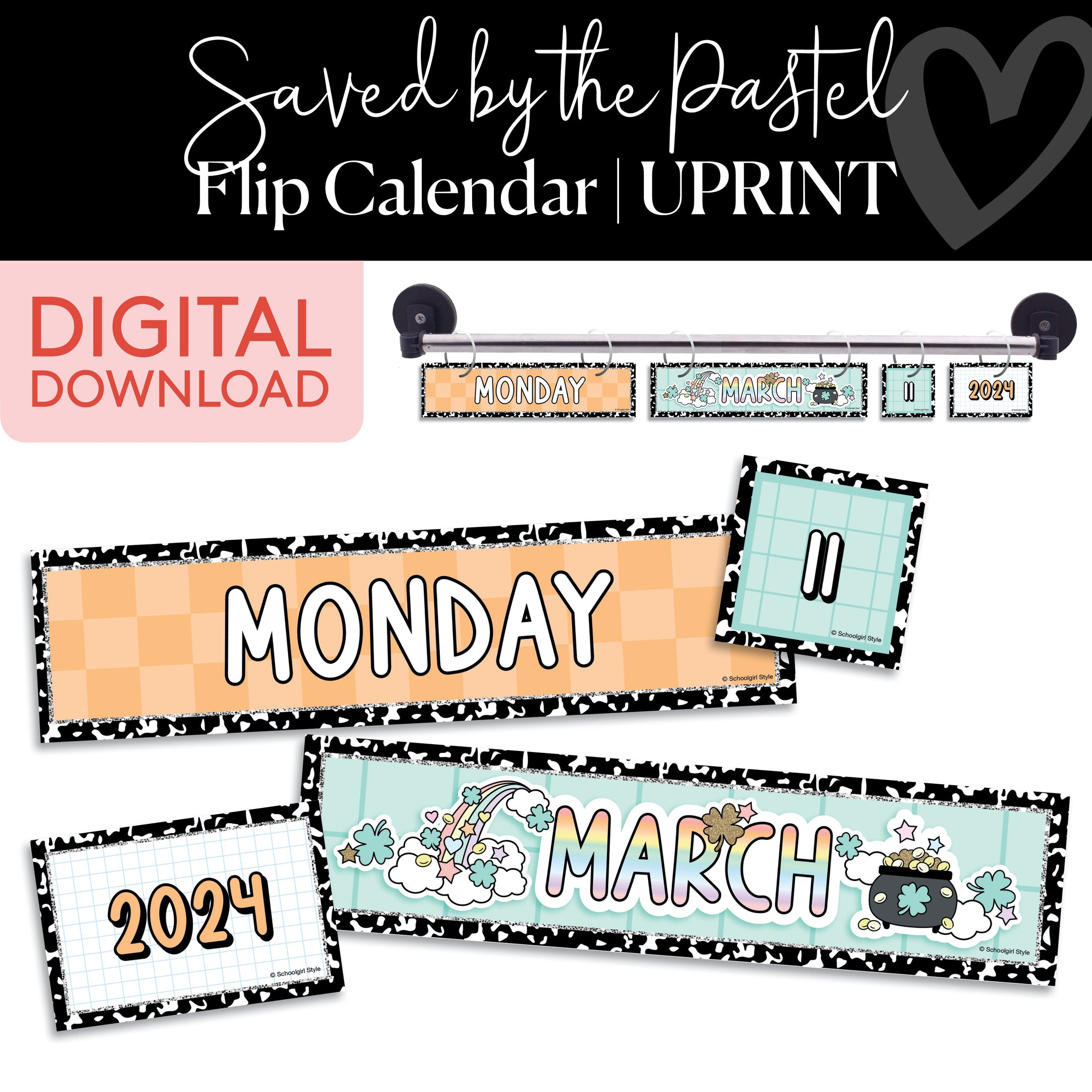 Pastel Flip Calendar Printable Resource