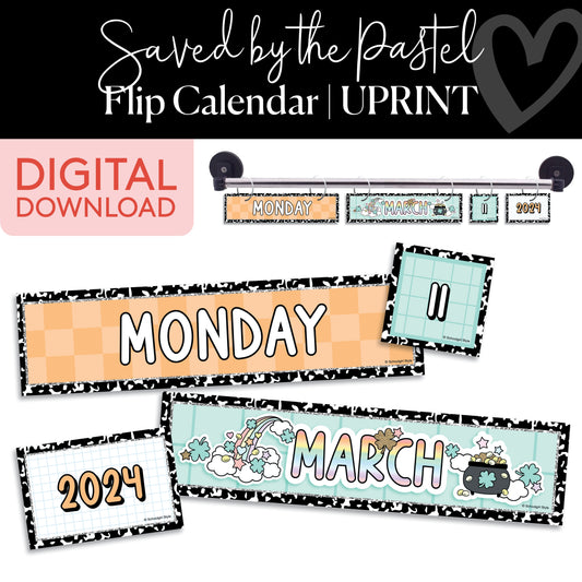 Pastel Flip Calendar Printable Resource