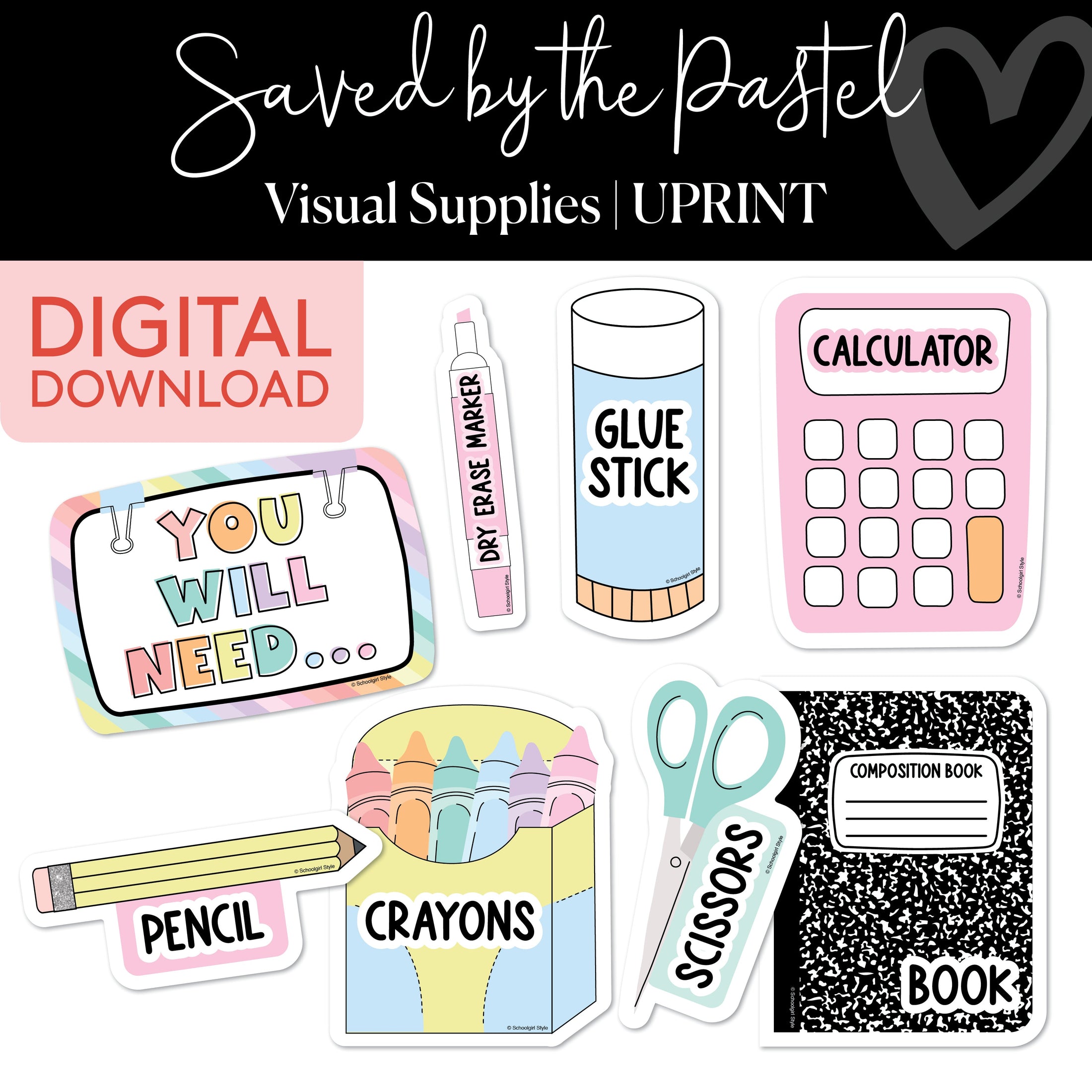 Pastel Visual Supplies Labels Printable Resource