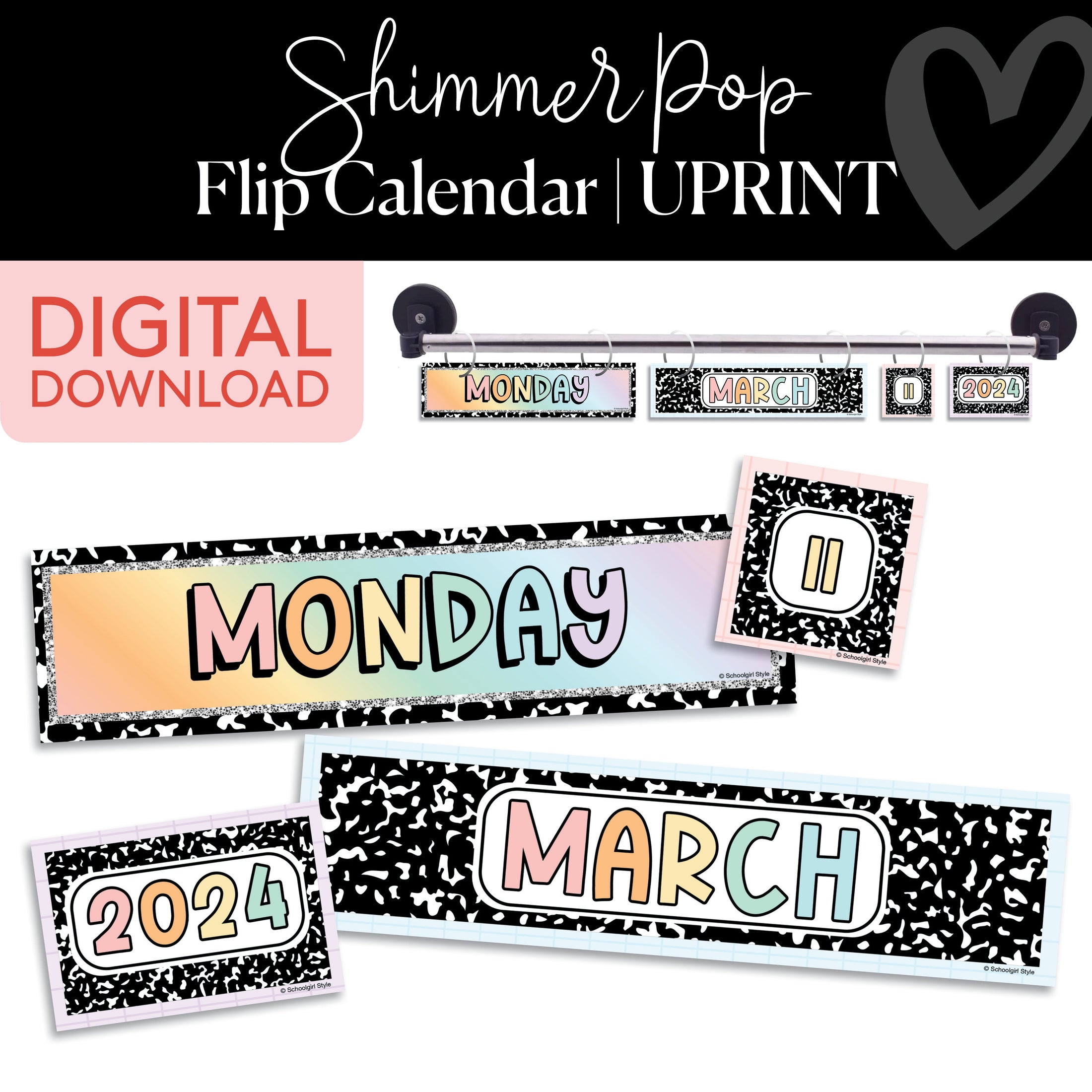 Pastel Flip Calendar Printable Resource