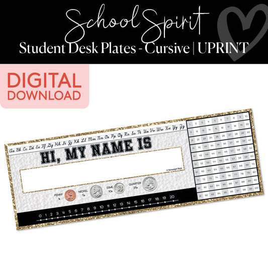 Desk Plates with Cursive Printable Resource