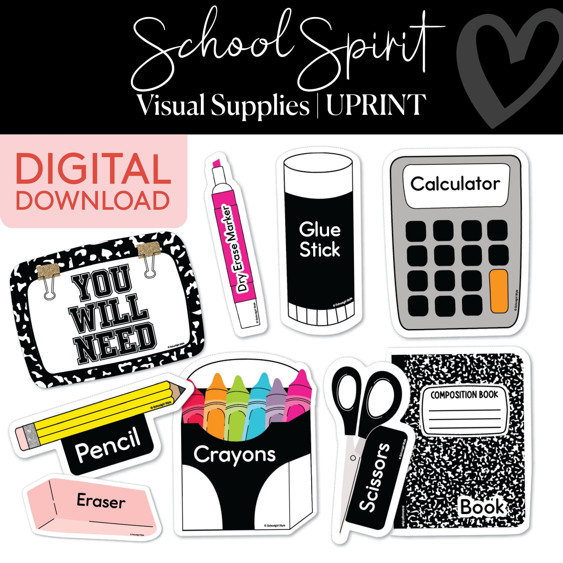 Visual Supplies Labels Printable Resource