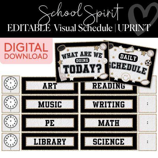 School Spirit Editable Visual Schedule UPRINT 