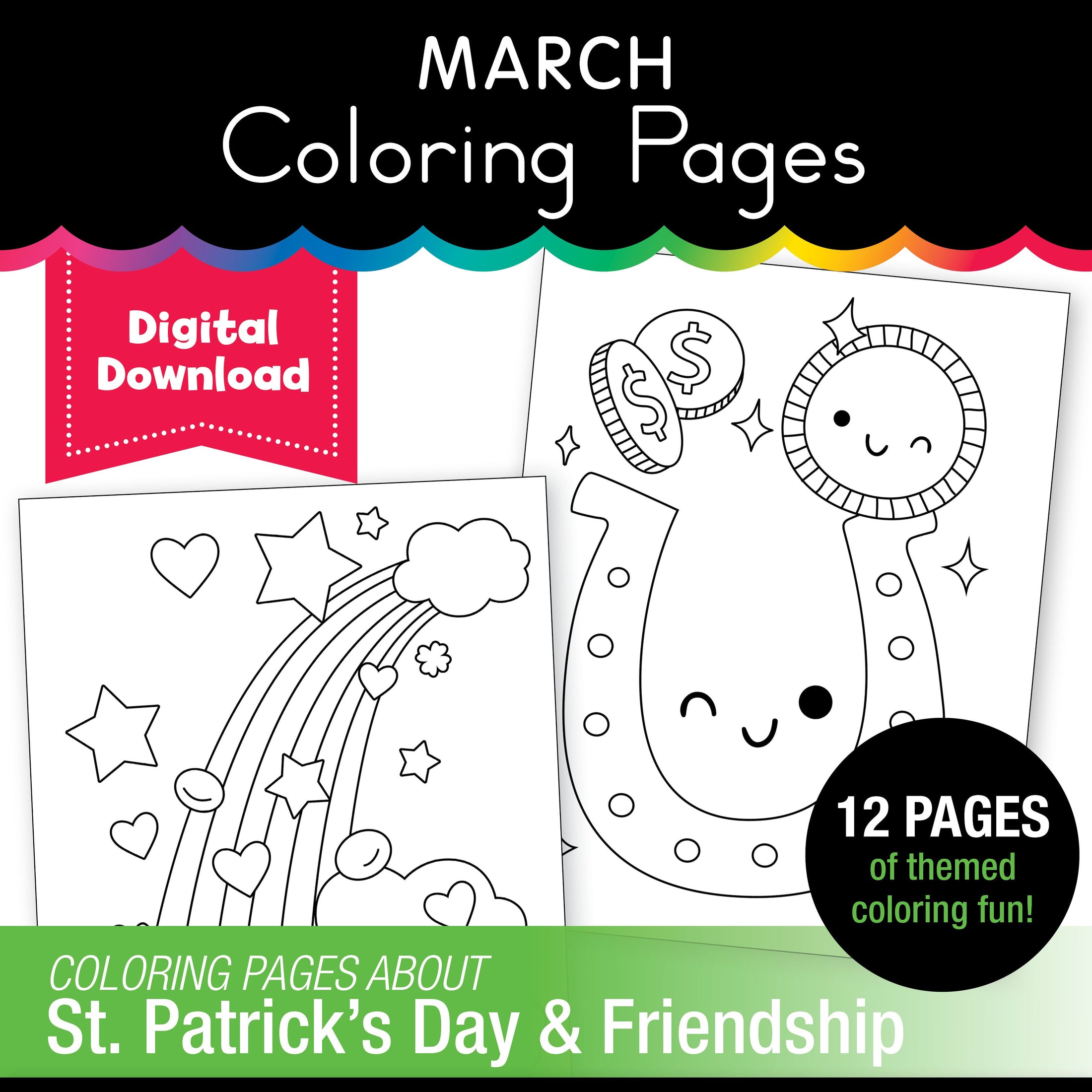 Free Printable March Coloring Pages Pack 2