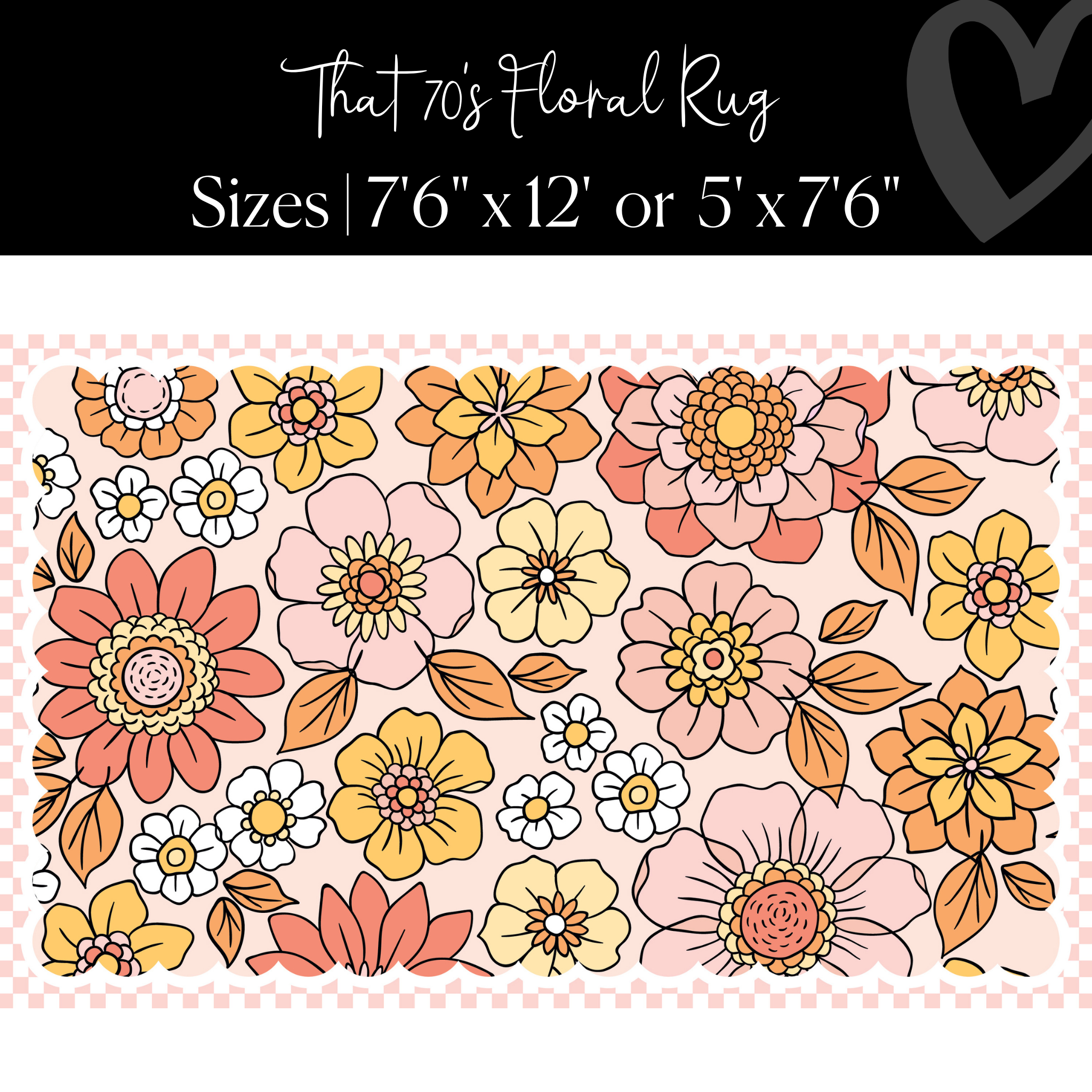 Retro Floral Classroom Rug by Schoolgirl Style