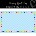 Load image into Gallery viewer, Sky Blue Checkerboard Rug with Rainbow Hearts Borders Classroom Rug by Flagships
