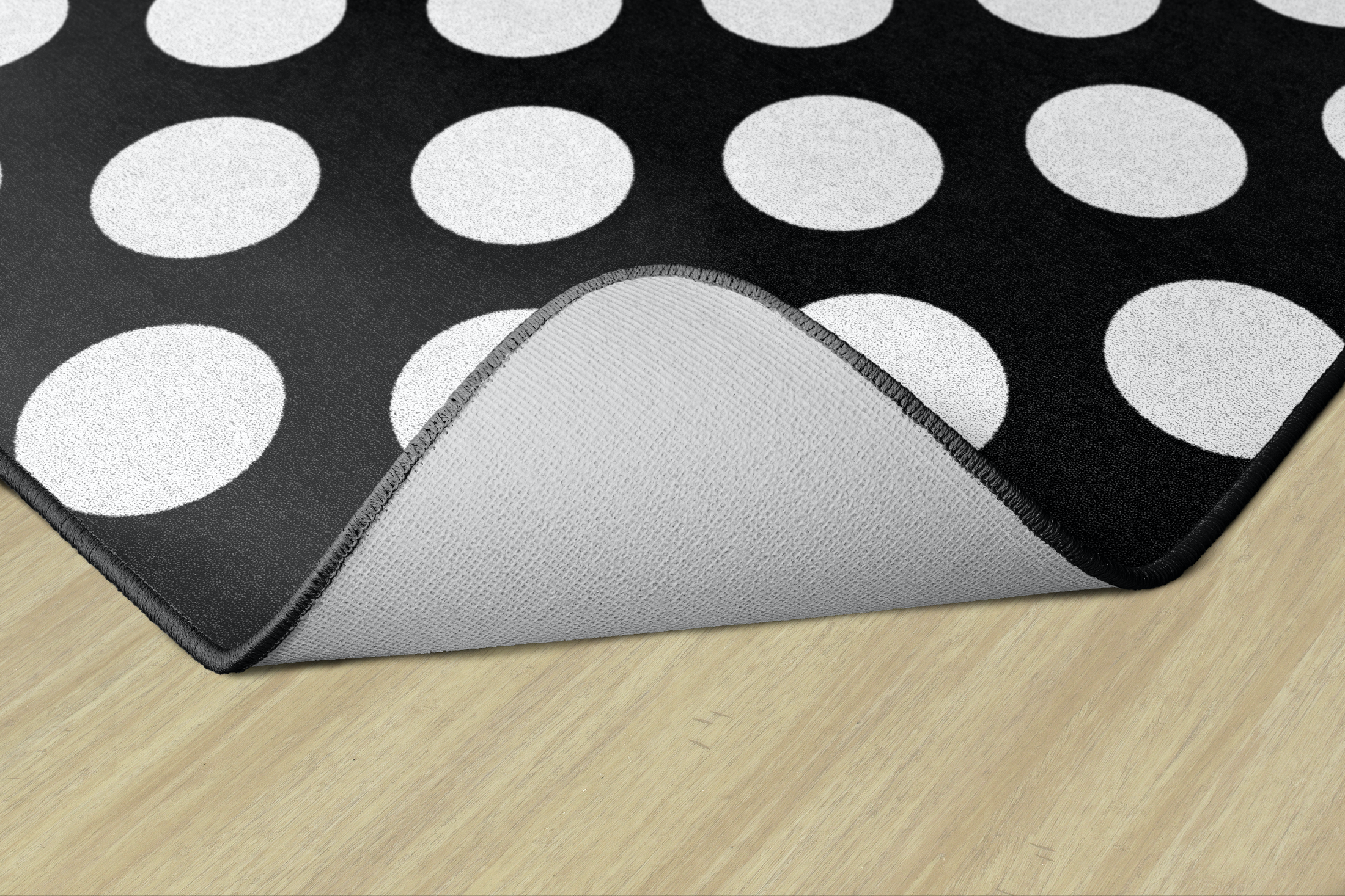 Black & White Polka Dot Classroom Rug by Schoolgirl Style