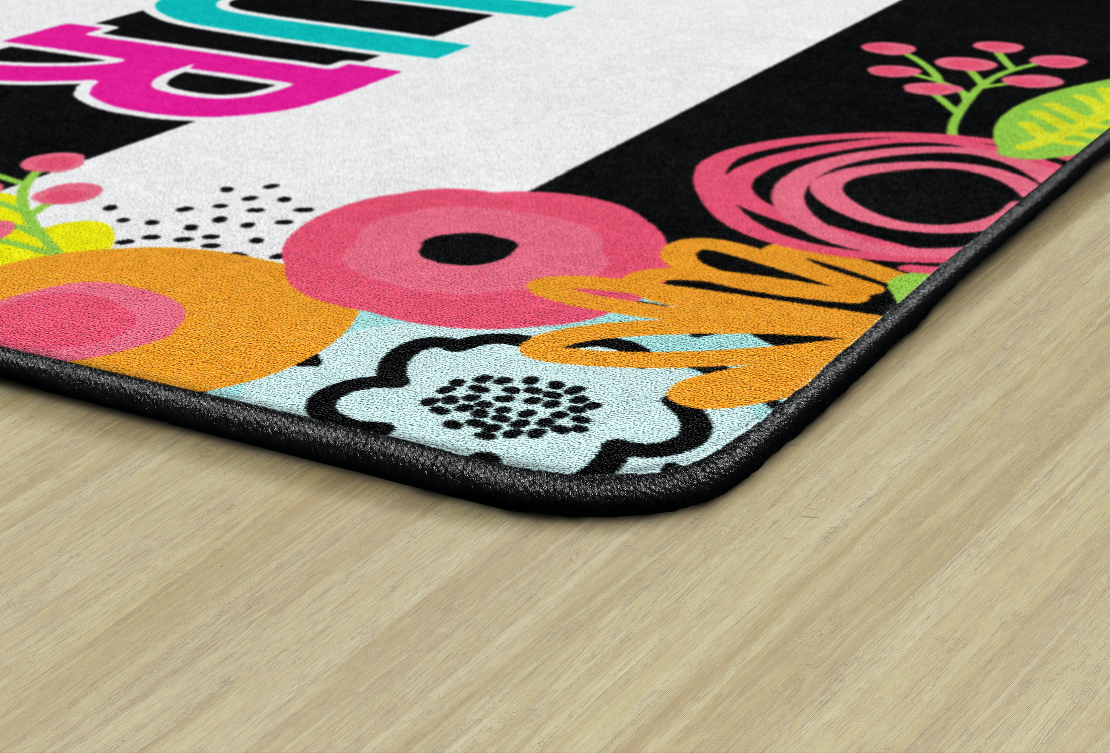 This is Our Happy Place Tropical Stripe Classroom Rug by Schoolgirl Style