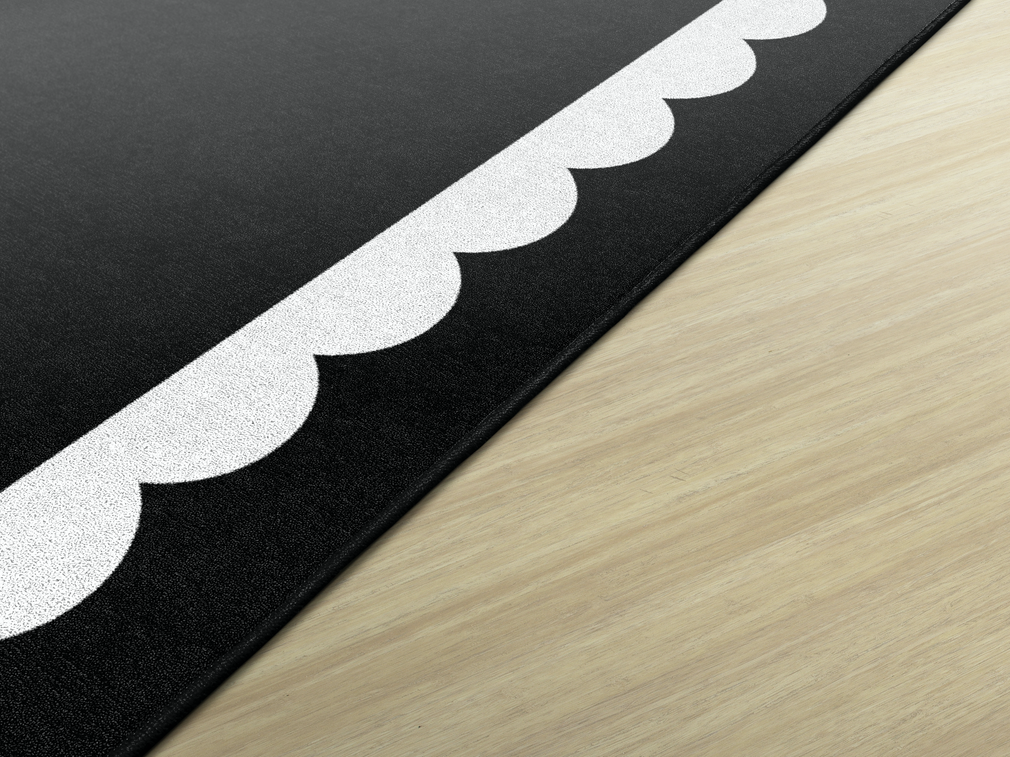 Black & White Scallop Classroom Rug by Schoolgirl Style