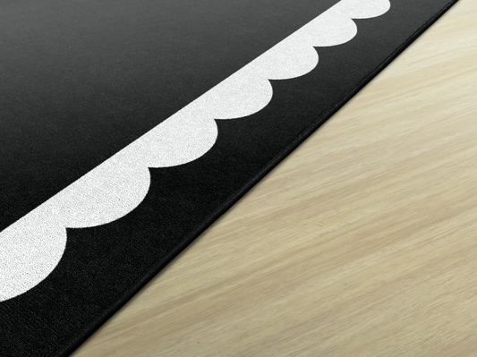Black & White Scallop Classroom Rug by Schoolgirl Style