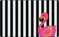 Load image into Gallery viewer, Black and White Stripes Flamingo Classroom Rug by Schoolgirl Style
