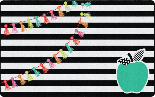 Black White and Stylish Brights Classroom Rug by Schoolgirl Style