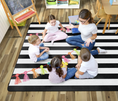 Load image into Gallery viewer, Black White and Stylish Brights Classroom Rug by Schoolgirl Style
