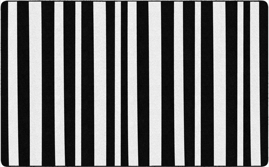 Black and White Zebra Striped Classroom Rug by Schoolgirl Style