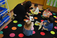 Load image into Gallery viewer, Rainbow Polka Dots Classroom Rug by Schoolgirl Style
