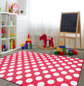 Load image into Gallery viewer, Red Polka Dot Classroom Rug by Schoolgirl Style
