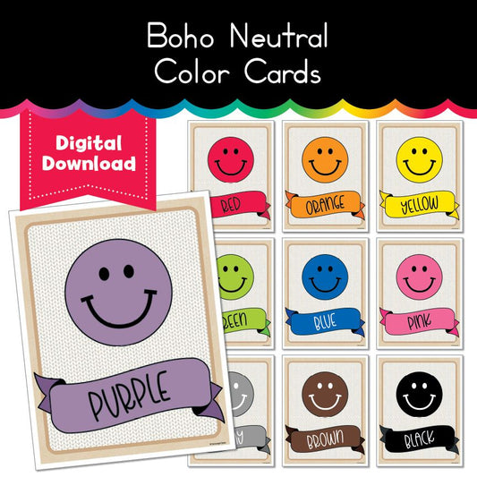 Boho Neutral Color Cards