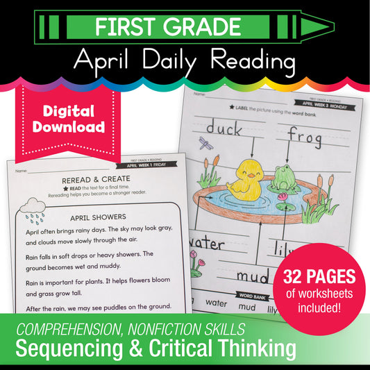 Printable First Grade April Daily Reading