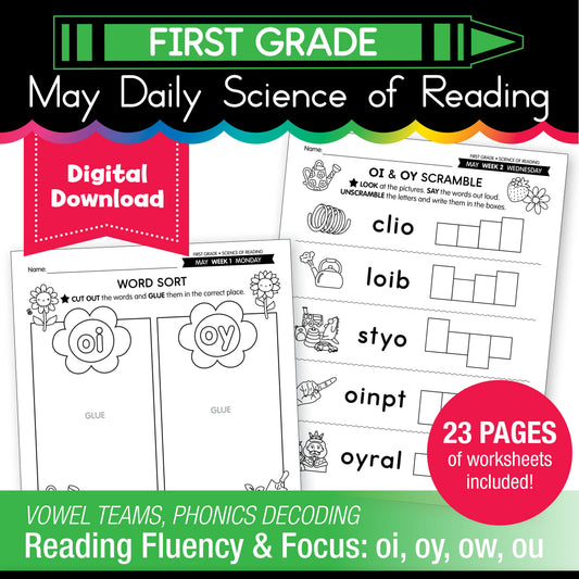 Printable First Grade May Daily Science of Reading
