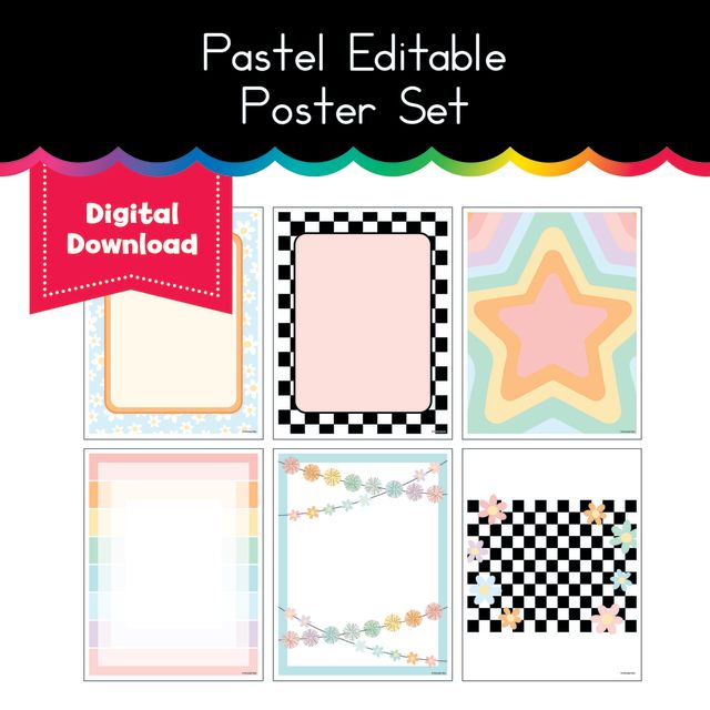 Pastel Editable Poster Set