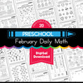 Load image into Gallery viewer, Printable Preschool February Daily Math
