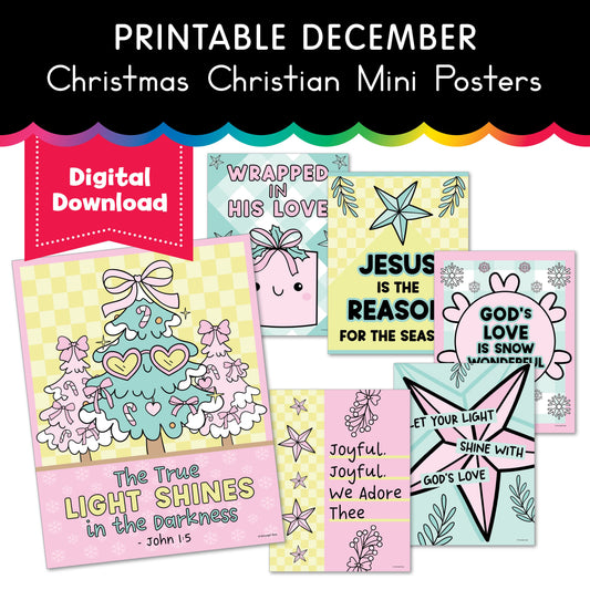 Printable December Christmas Christian Mini Posters