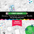 Load image into Gallery viewer, Printable First Grade January Thematic Unit Bundle
