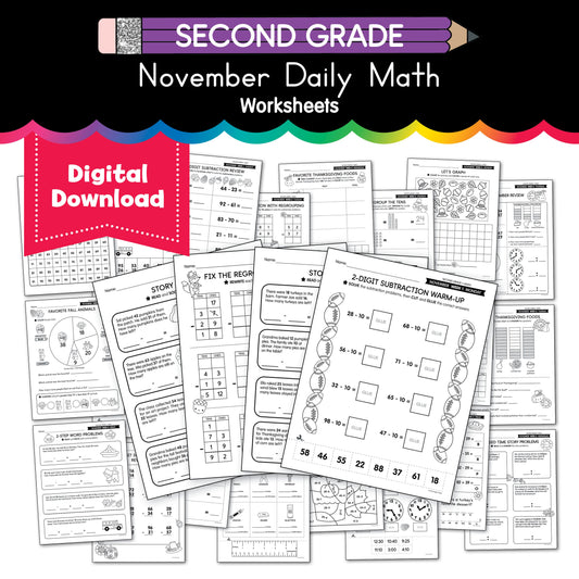 Printable Second Grade November Daily Math